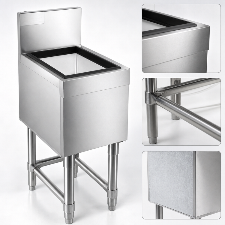 Product image #3 for Eagle Spec-Bar B18IC-24 Underbar Insulated Stainless Steel Ice Bin/Cocktail Unit, 18" x 24", 64 lb Capacity