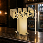 Thumbnail image #3 for Perlick Corporation 4006-4BTF4 Extra-High 4-Faucet Glycol-Cooled Countertop Tee Draft Beer Tower, Brass Finish