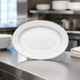 Thumbnail image #3 for Birkhall 16 x 10-7/8-Inch Oval Rolled Edge Porcelain Platter, White