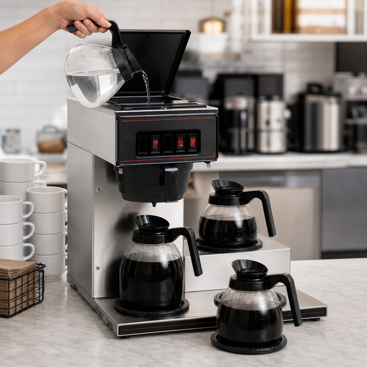 Product image #3 for BUNN VP17-3 Pourover Commercial Drip Coffee Maker with 3 Lower Warmers