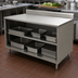 Thumbnail image #3 for BK Resources Stainless Steel Chef Table with Open Front Cabinet Base and 5 Inch Riser, 18 x 24 Inches