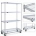 Thumbnail image #3 for EAGLEbrite 4-Tier Wire Shelving Dolly Truck with Zinc Finish and 5