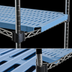 Thumbnail image #3 for QuadPlus 54 x 21 Inch Louvered Blue Polymer Shelf Mat with Chrome Wire Quad-Adjust Frame