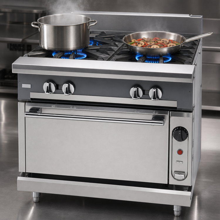 Product image #3 for Vulcan V Series Heavy Duty 36-Inch Gas Range with 2 Open Burners, 24-Inch Griddle and Convection Oven
