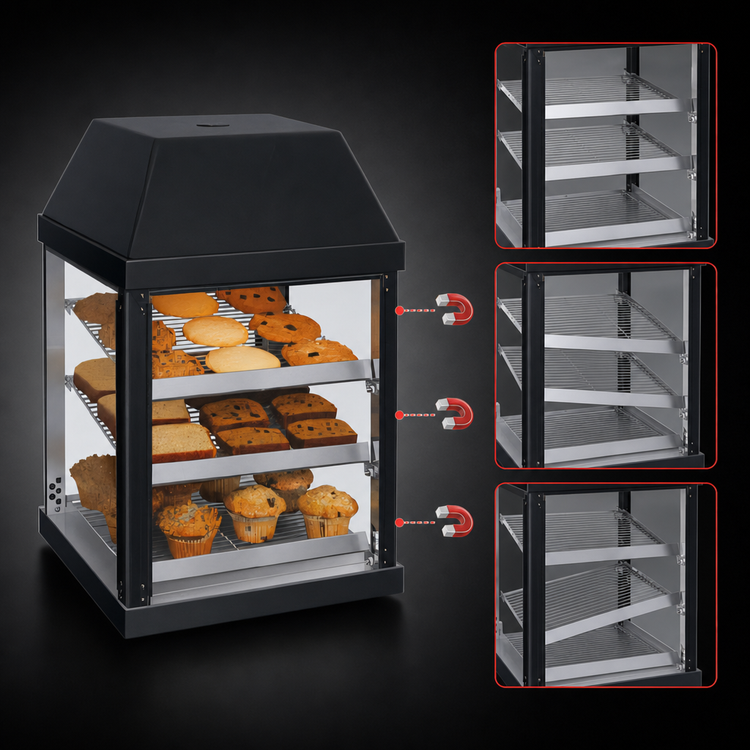 Product image #3 for Hatco MDW-1X Countertop Mini Display Warmer with 1 Door and 3 Adjustable Shelves, 120V