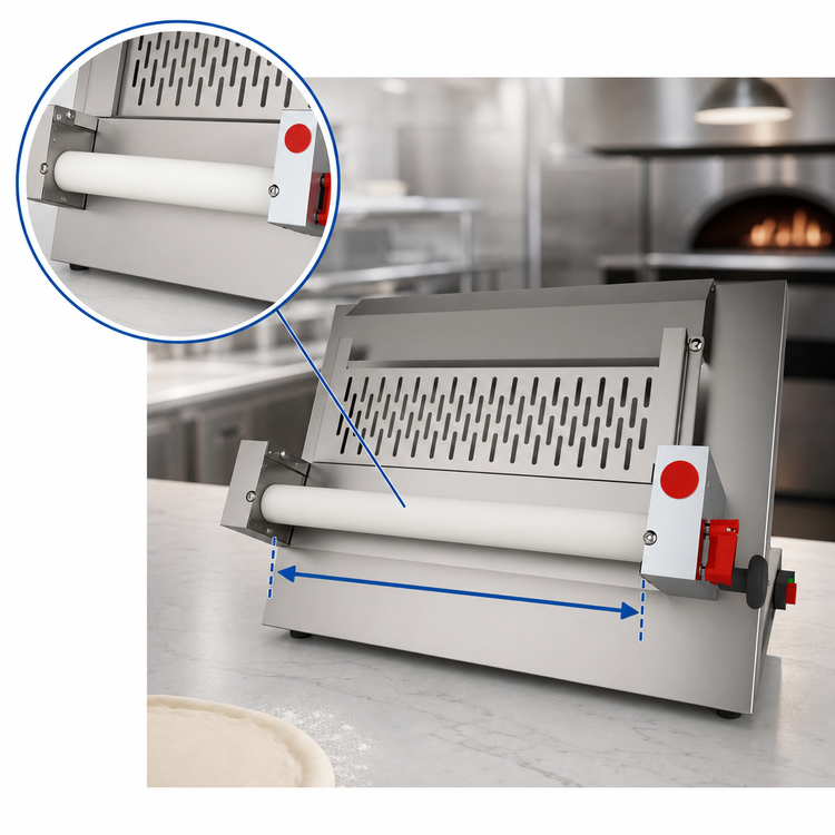 Product image #3 for Pizza Moulder Dough Roller, 15-Inch Roller, 0.5 HP, 110V Bench Model