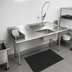Thumbnail image #3 for BK Resources 60-Inch Straight Left-to-Right Soiled Dish Table with Pre-Rinse Sink and Galvanized Legs