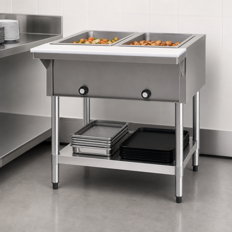 Product image #3 for Eagle Group 33-Inch Electric Open Base Hot Food Table with 2 Wells, 240V