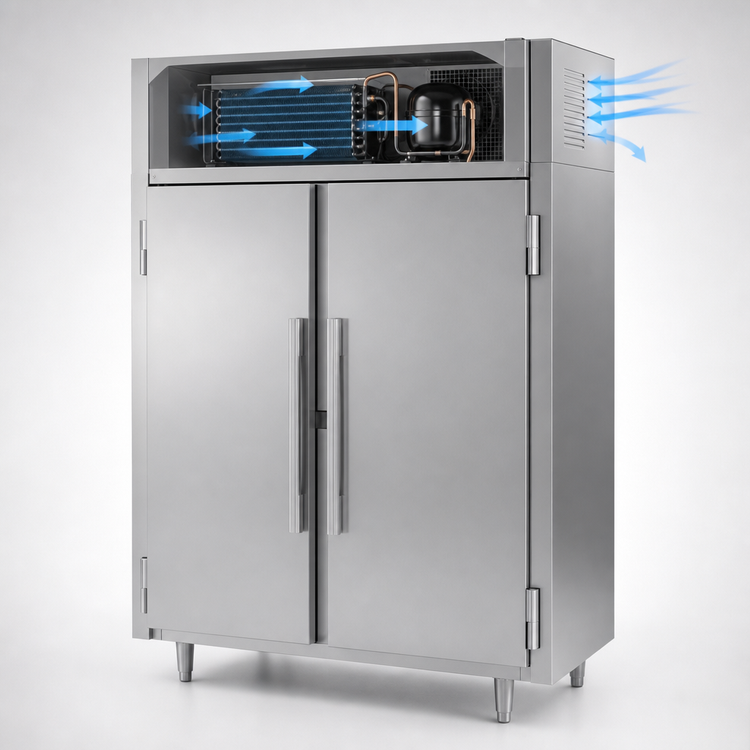 Product image #3 for Victory UltraSpec™ Two-Section Shallow Depth Solid Door Reach-In Freezer, Self-Contained, 41.35 Cu. Ft.