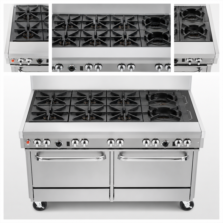 Product image #3 for Southbend Ultimate 60-Inch Gas Restaurant Range with 9 Open Burners and 2 Convection Ovens