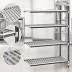 Thumbnail image #3 for Cambro Camshelving® Elements EXA214864V4480 4-Tier Vented Polymer Add-On Shelving Unit, 21 x 48 x 64 in, Speckled Gray
