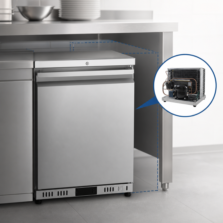 Product image #2 for Atosa AUR24SD 24-Inch Undercounter Reach-In Refrigerator, One Section, Solid Door, 3.7 Cu. Ft.