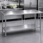 Thumbnail image #3 for Duke Manufacturing 314-3084 84 x 30-Inch Stainless Steel Work Table with Galvanized Undershelf, No Backsplash, 36-Inch High