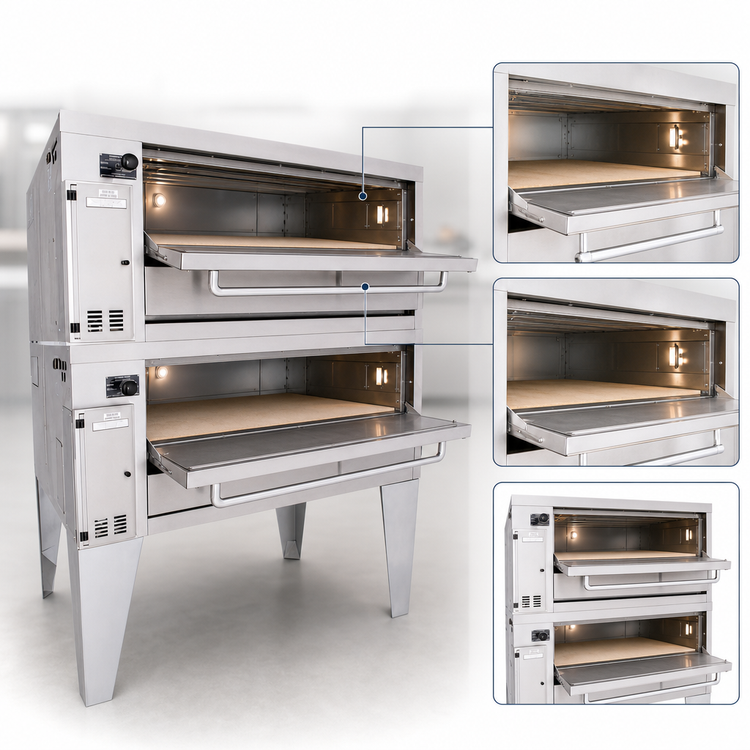 Product image #3 for Bakers Pride Super Deck Series Gas Double-Deck Pizza Deck Oven with 45 x 34.5 Inch Ceramic Bake Deck