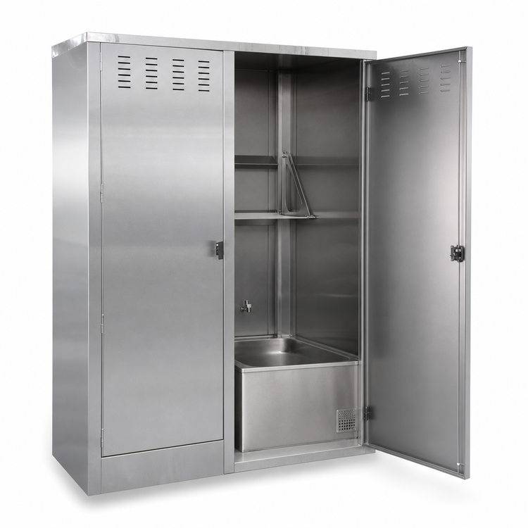 Product image #4 for John Boos Right-Hand 48-Inch Stainless Steel Janitor Cabinet with Mop Sink and Storage