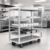 Thumbnail image #3 for Aluminum Queen Mary China & Silver Transporter Cart, Open Design, 3 Shelves