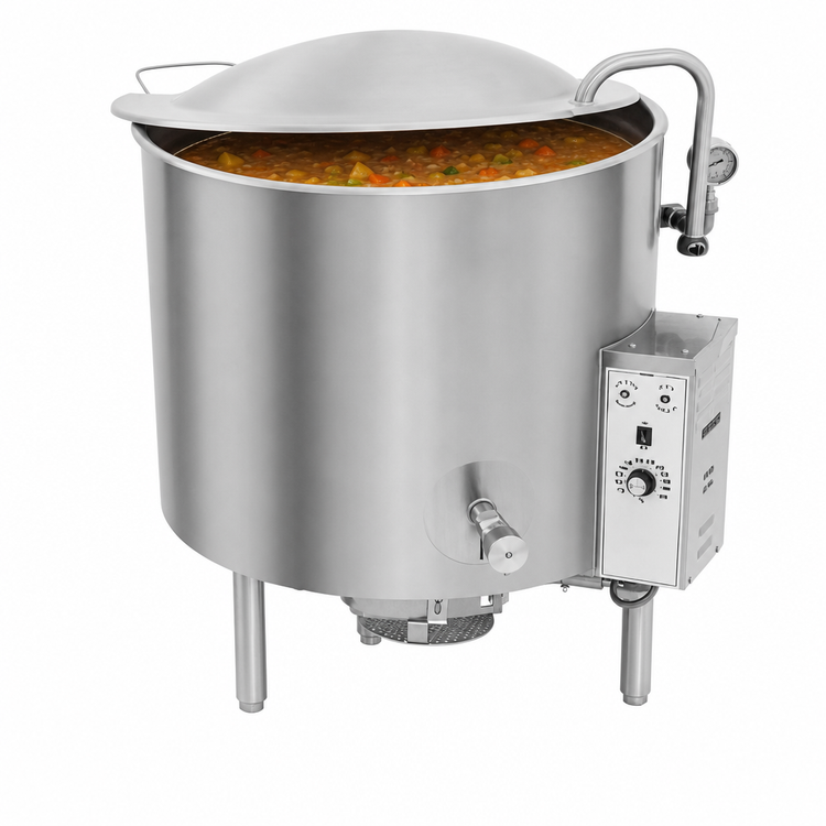 Product image #3 for AccuTemp Edge Series 100 Gallon Self-Contained Gas Stationary Kettle with Full Jacket and 304 Stainless Steel Liner