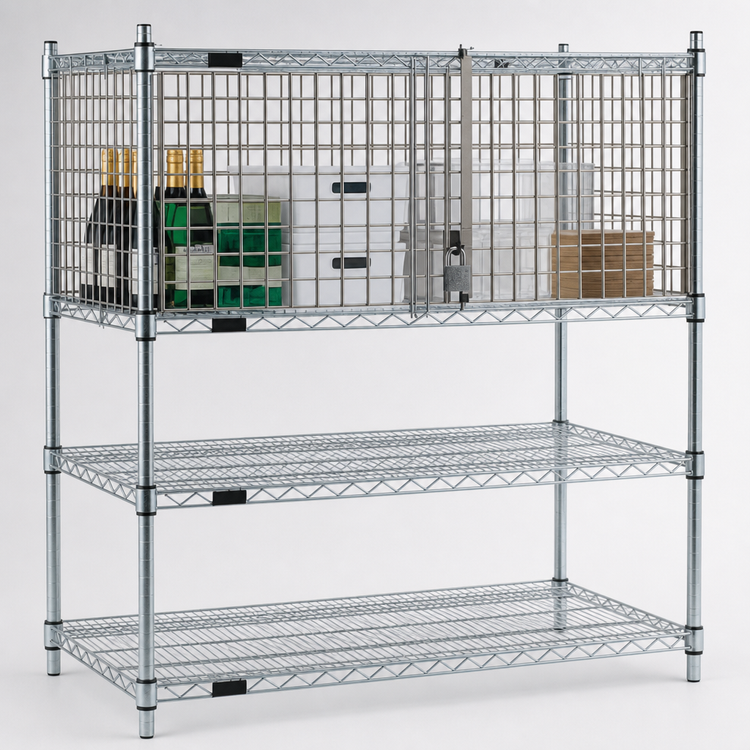 Product image #3 for EAGLEbrite Zinc Security Enclosure Kit with Hinged Doors for 18-Inch Shelving, 48W x 18D