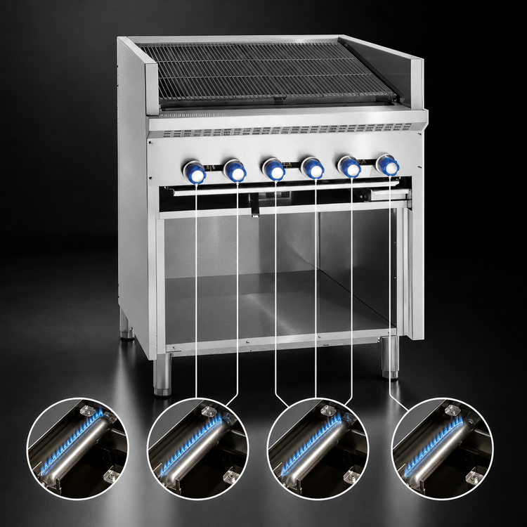 Product image #3 for Steakhouse 24-Inch Gas Floor Model Charbroiler with Open Cabinet Base