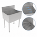 Thumbnail image #4 for Top Shelf 28-Inch Wide Freestanding Stainless Steel Underbar Drainboard with 6-Inch Backsplash