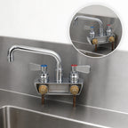 Thumbnail image #3 for BK Resources OptiFlow BKF-4SM2-8-G Shallow Splash-Mount Commercial Faucet, 4-Inch Centers, 8-Inch Swing Spout, Ceramic Valves