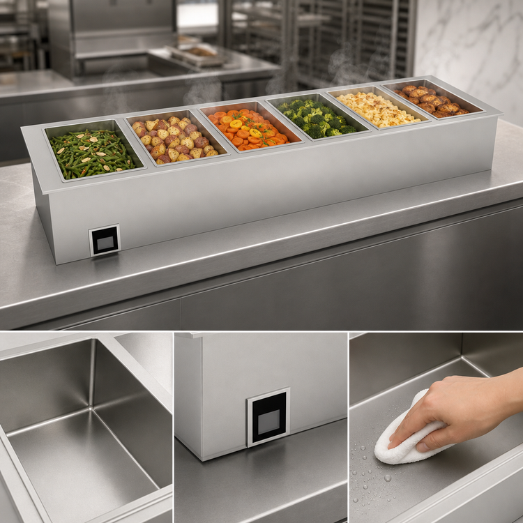 Product image #3 for Duke WWG6 6-Pan Drop-In Electric Waterless Hot Food Well