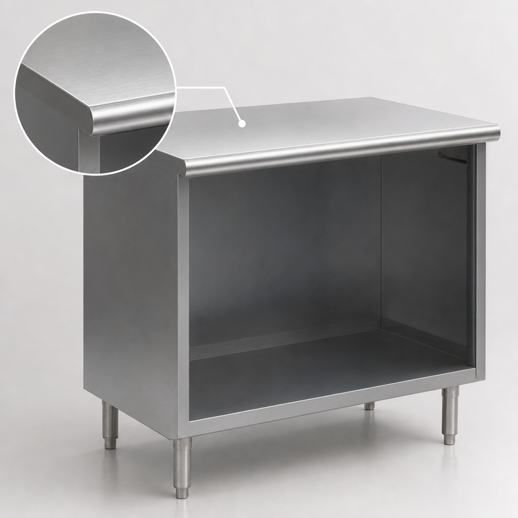 Product image #3 for Eagle Spec-Master Open Front Cabinet Base Worktable, Flat Top, 36 x 30 Inches, 14-Gauge 304 Stainless Steel