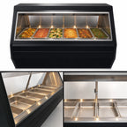 Thumbnail image #3 for Howard-McCray HMC, Hot Cases, 40E Service Cases CHS35-8-BE 95-Inch 6-Well Full-Service Hot Food Case, Wet/Dry, Black, Stainless Interior