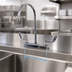 Thumbnail image #3 for Heavy Duty 8-Inch Center Deck-Mounted Manual Faucet with Wrist Handles and 8-1/2-Inch Gooseneck Spout