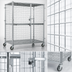 Thumbnail image #3 for Eagle Group QuadTruss Mobile Wire Security Cage with Double Doors and Casters, Chrome-Plated Finish, 63-1/4