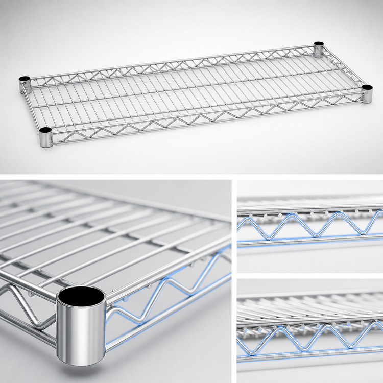 Product image #3 for Eagle Group QuadTruss Stainless Steel Wire Shelf, 48 Inch x 18 Inch, 800 lb Capacity