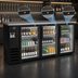 Thumbnail image #3 for Kelvinator Commercial 73-Inch 3-Door Glass Back Bar Refrigerator with Stainless Steel Worktop