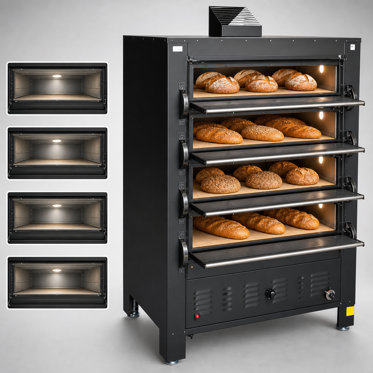 Product image #3 for Peerless 2348B Gas Multideck Bake Oven with Four 42 x 32 Inch Decks