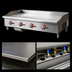 Thumbnail image #3 for Omcan 48-Inch Countertop Natural Gas Griddle with 4 Burners, 120,000 BTU