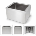 Thumbnail image #3 for BK Resources BKMS-1620-6-KIT Floor-Mounted Stainless Steel Mop Sink Kit, 20 x 16 x 6 in Bowl, Faucet, Hose, Drain & Tool Holder