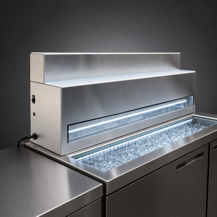 Product image #3 for Glastender 36-Inch 2-Tier LED Lighted Liquor Display for Glass Ice Display Units
