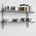 Thumbnail image #3 for WalStor Modular Wall-Mounted Double Wire Shelf Kit, 48 x 18 Inches, Zinc Finish