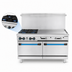 Thumbnail image #3 for Turbo Air Bake Tech Innovation Radiance 60-Inch Gas Restaurant Range with 4 Open Burners, 36-Inch Right Griddle, and 2 Standard Ovens