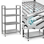 Thumbnail image #3 for Cambro Camshelving® Elements EXU216064VS4480 4-Tier Stationary Composite Shelving Starter Unit, 21 x 60 x 64 in., 3 Vented + 1 Solid, Gray