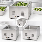 Thumbnail image #3 for Eagle Group RedHots 1220FWD-208 Countertop Electric Food Warmer, 1 Full-Size Pan, Wet/Dry, Infinite Controls, Stainless Steel, 208V