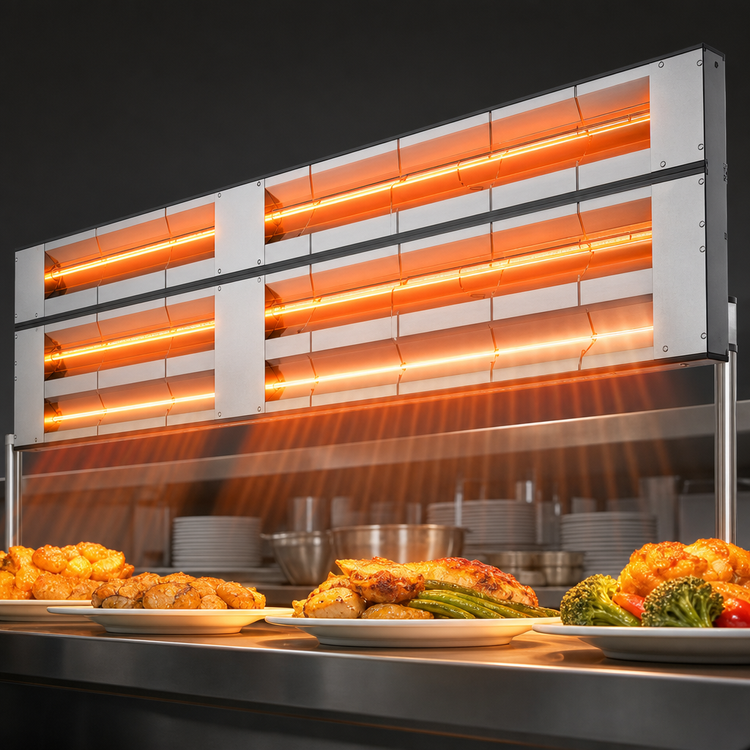 Product image #3 for Hatco Glo-Ray 36-Inch Dual Infrared Strip Heater, 6-Inch Spacer, Aluminum, Unlighted, 2000W