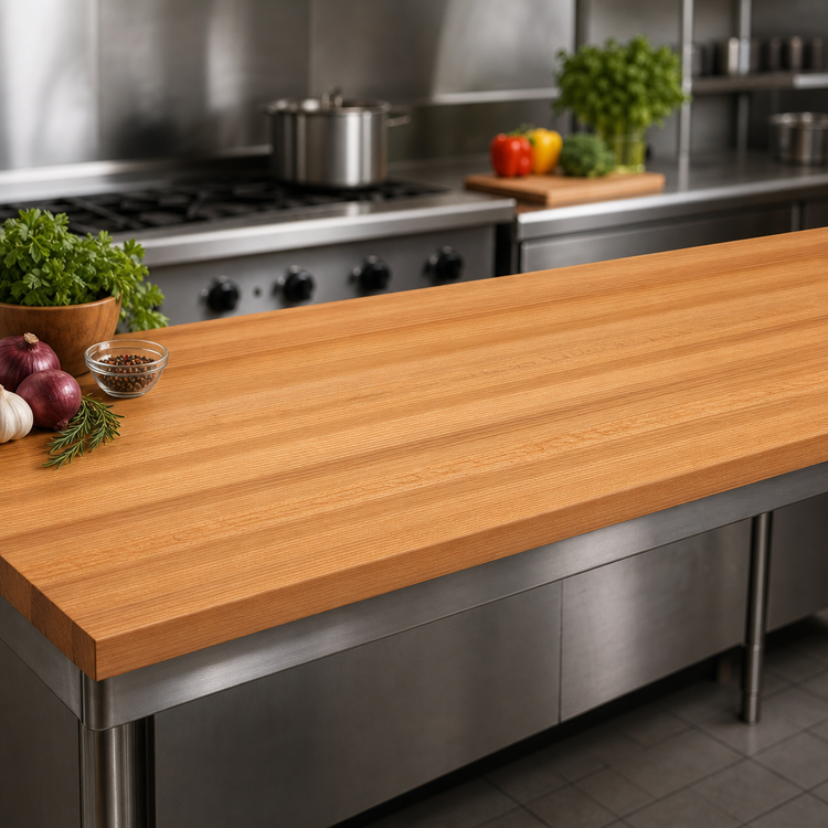 Product image #3 for John Boos Appalachian 84 Inch x 25 Inch Edge Grain Red Oak Kitchen Countertop