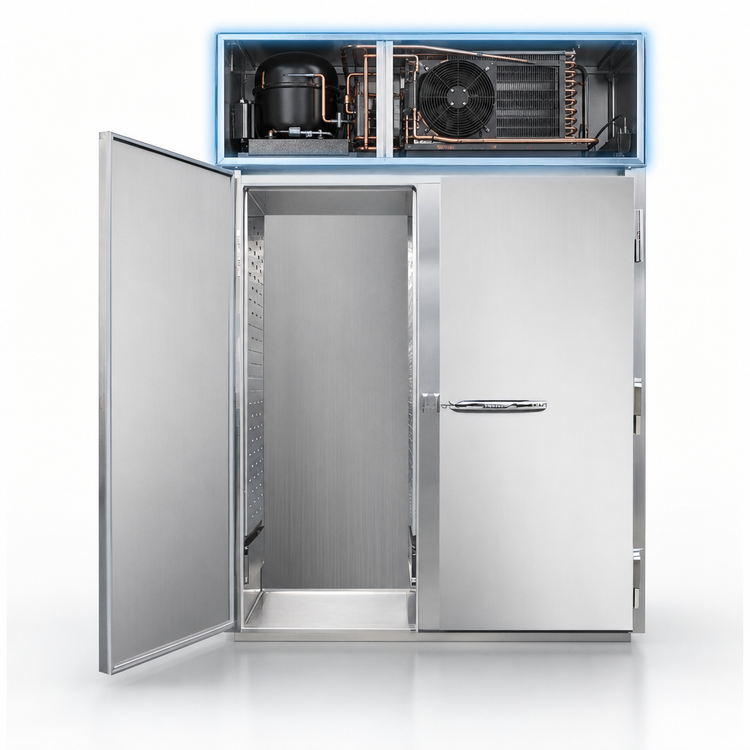 Product image #3 for Continental Refrigerator Designer Line D2FINSA Two-Section Full-Size Stainless Steel Exterior Roll-In Freezer