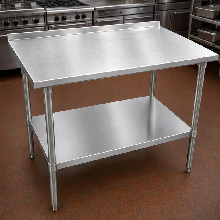 Product image #3 for John Boos Stallion 84-Inch x 30-Inch Stainless Steel Work Table with Rear Up-Turn and Undershelf