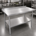 Thumbnail image #3 for John Boos Stallion Economy 72 x 18-Inch Stainless Steel Top Work Table with Rear Riser and Undershelf