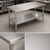 Thumbnail image #3 for John Boos Stallion 48 Inch x 24 Inch Stainless Steel Top Budget Work Table with Undershelf