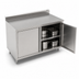 Thumbnail image #3 for John Boos Enclosed Work Table with Hinged Doors, 48 Inch x 24 Inch, 14-Gauge 300-Series Stainless Steel Top, 5-Inch Backsplash