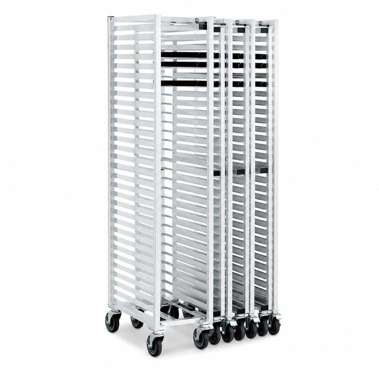 Product image #3 for New Age 1330U U-Type Nesting Full-Height Mobile Bun Pan Rack, 30-Pan Capacity, Aluminum