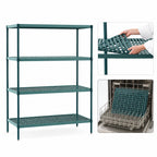 Thumbnail image #3 for Metro Super Erecta Pro PR-185474K3-S-4 Stationary Polymer Shelving Starter Unit, 18"W x 54"D x 74"H, 4 Shelves, Green