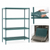 Thumbnail image #3 for Metro Super Erecta Pro 18-Inch x 54-Inch x 74-Inch Stationary Polymer Shelving Starter Unit, 4 Shelves, Green